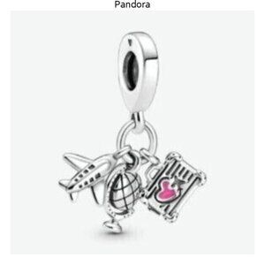 Pandora Airplane, Globe & Suitcase Dangle Charm